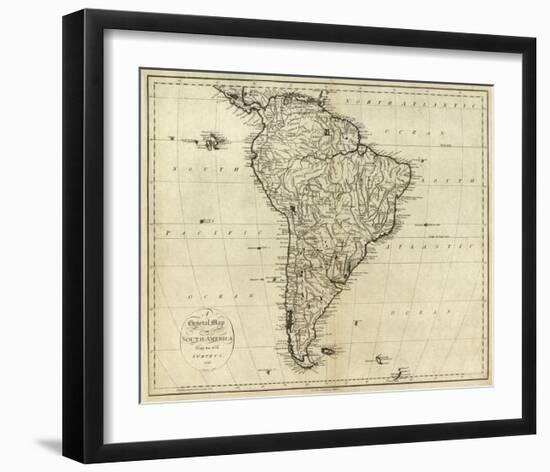 Map of South America, c.1796-John Reid-Framed Art Print