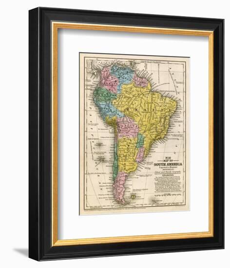 Map of South America, c.1839-Samuel Augustus Mitchell-Framed Art Print