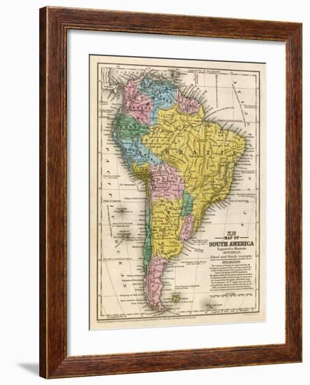 Map of South America, c.1839-Samuel Augustus Mitchell-Framed Art Print