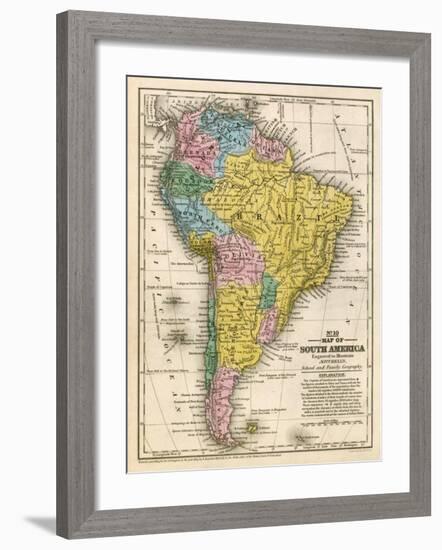 Map of South America, c.1839-Samuel Augustus Mitchell-Framed Art Print