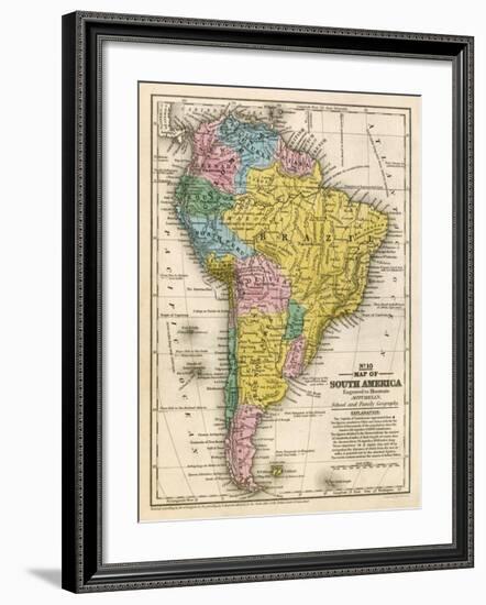 Map of South America, c.1839-Samuel Augustus Mitchell-Framed Art Print