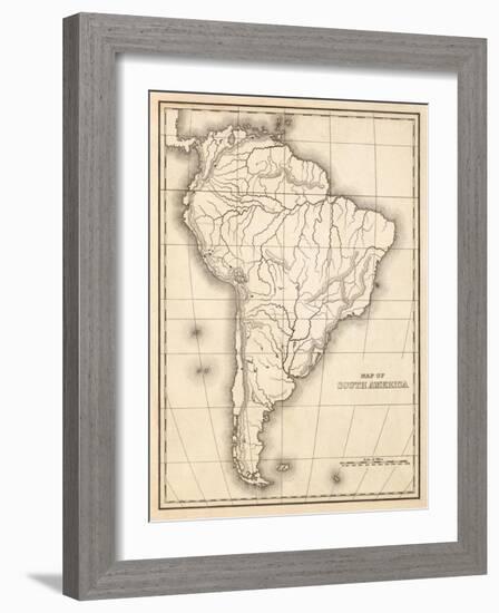 Map of South America, c.1839-Samuel Augustus Mitchell-Framed Art Print