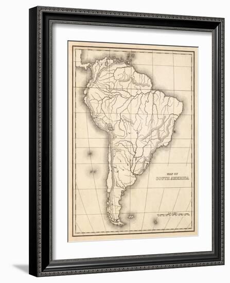 Map of South America, c.1839-Samuel Augustus Mitchell-Framed Art Print