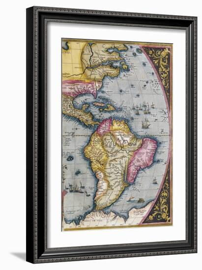Map of South America, from Theatrum Orbis Terrarum, 1570-Abraham Ortelius-Framed Giclee Print