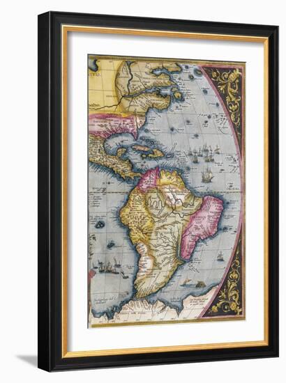 Map of South America, from Theatrum Orbis Terrarum, 1570-Abraham Ortelius-Framed Giclee Print