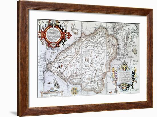 Map of South America, Private Collection, Madrid, Spain-null-Framed Giclee Print