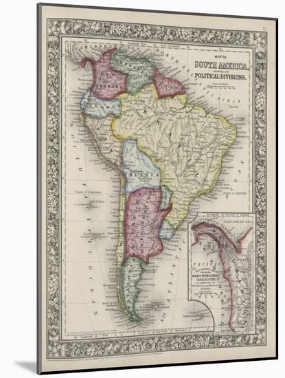 Map of South America showing its political divisions from Mitchell's new general atlas, 1863-Samuel Augustus Mitchell-Mounted Giclee Print