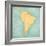 Map Of South America - Suriname (Vintage Series)-Tindo-Framed Art Print