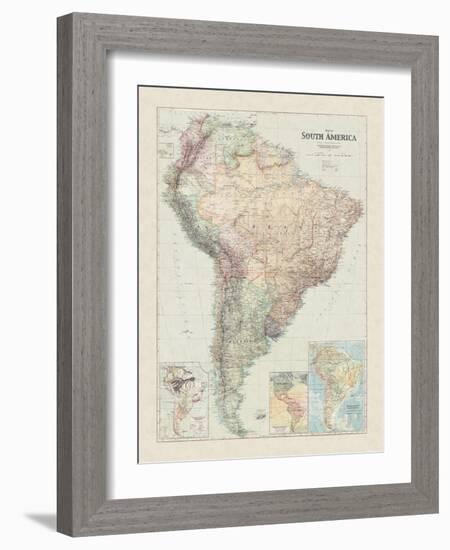 Map of South America-The Vintage Collection-Framed Giclee Print