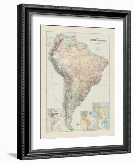 Map of South America-The Vintage Collection-Framed Giclee Print