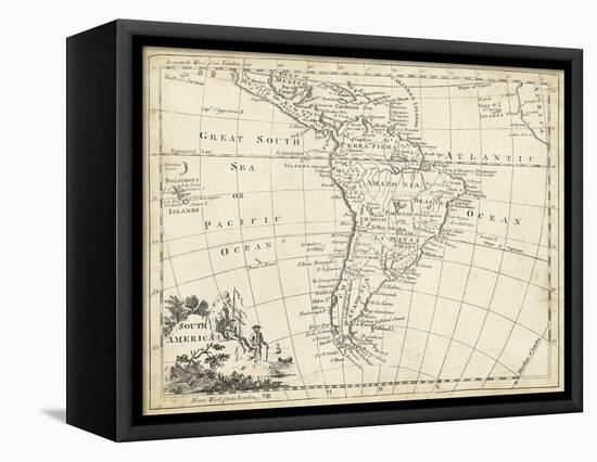 Map of South America-T. Jeffreys-Framed Stretched Canvas
