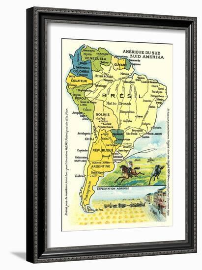 Map of South America-null-Framed Art Print