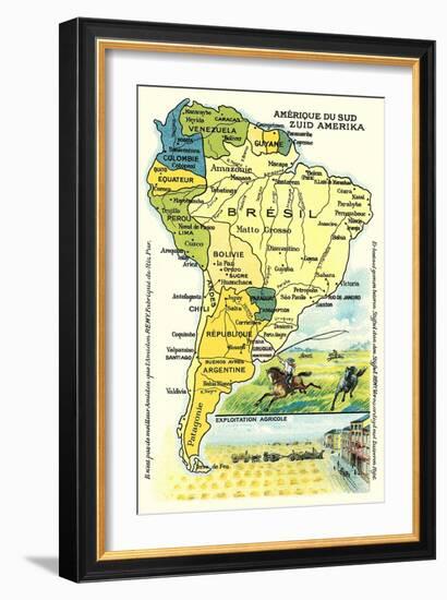 Map of South America-null-Framed Art Print