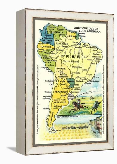 Map of South America-null-Framed Stretched Canvas