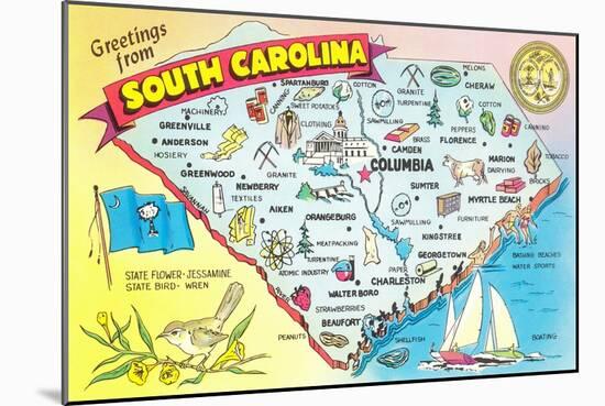 Map of South Carolina-null-Mounted Art Print