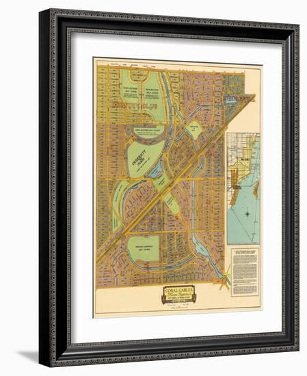 Map of South Coral Gables, 1926-null-Framed Giclee Print