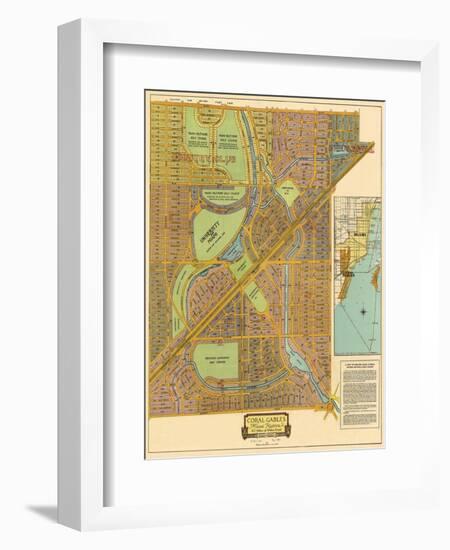 Map of South Coral Gables, 1926-null-Framed Giclee Print