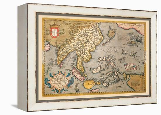 Map of South East Asia-Abraham Ortelius-Framed Stretched Canvas