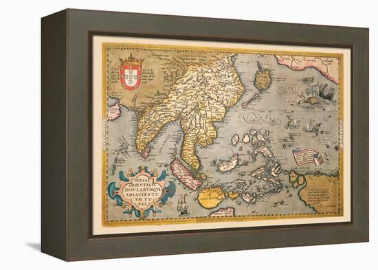 Map of South East Asia-Abraham Ortelius-Framed Stretched Canvas