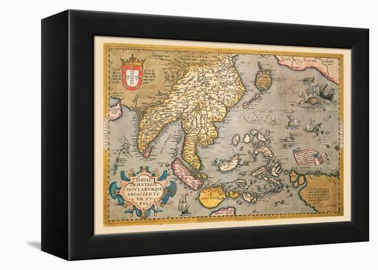 Map of South East Asia-Abraham Ortelius-Framed Stretched Canvas