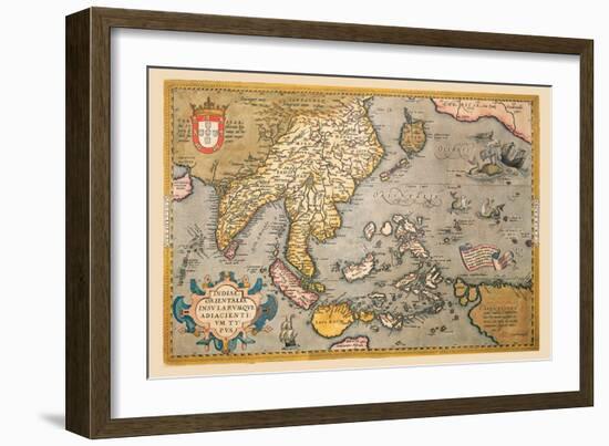 Map of South East Asia-Abraham Ortelius-Framed Art Print