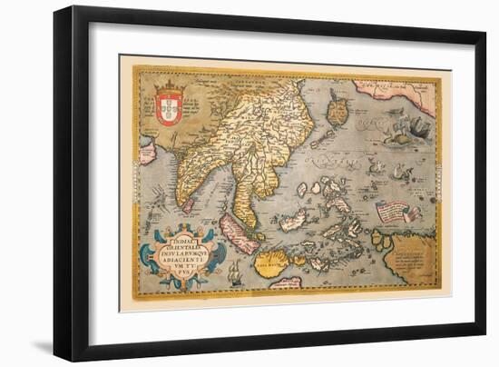 Map of South East Asia-Abraham Ortelius-Framed Art Print