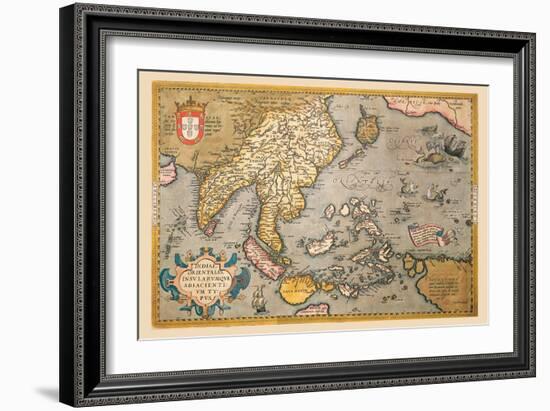 Map of South East Asia-Abraham Ortelius-Framed Art Print