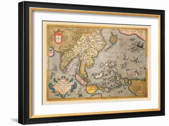 Map of South East Asia-Abraham Ortelius-Framed Art Print