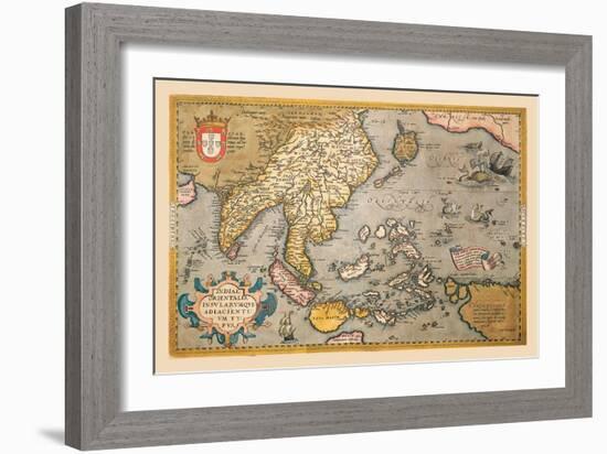 Map of South East Asia-Abraham Ortelius-Framed Art Print