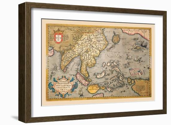 Map of South East Asia-Abraham Ortelius-Framed Art Print