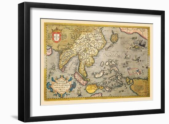 Map of South East Asia-Abraham Ortelius-Framed Art Print