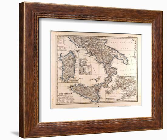 Map of South Italy, 1872-null-Framed Giclee Print