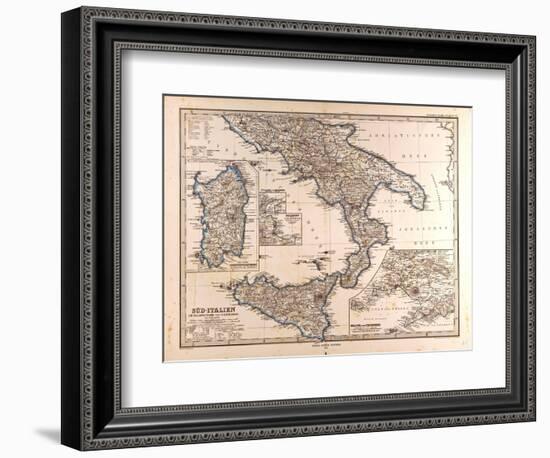 Map of South Italy, 1872-null-Framed Giclee Print