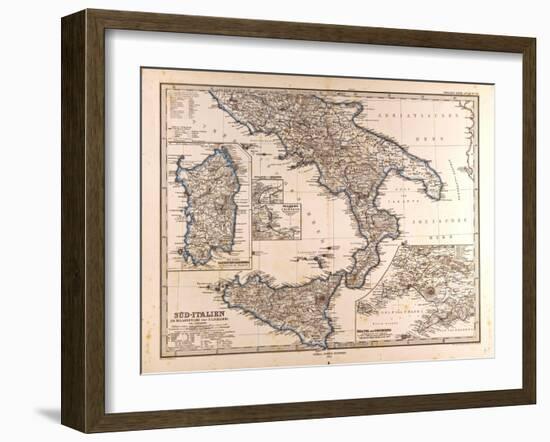 Map of South Italy, 1872-null-Framed Giclee Print