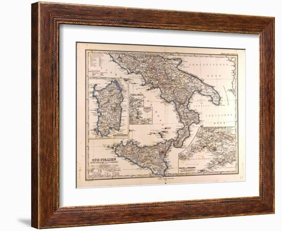 Map of South Italy, 1872-null-Framed Giclee Print