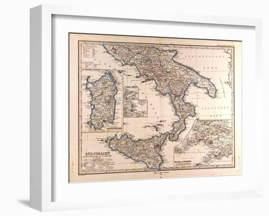 Map of South Italy, 1872-null-Framed Giclee Print