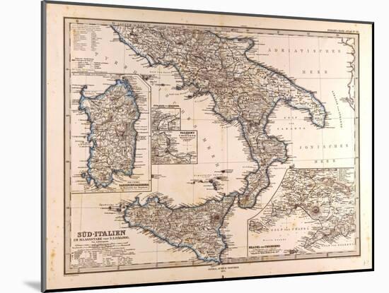 Map of South Italy, 1872-null-Mounted Giclee Print