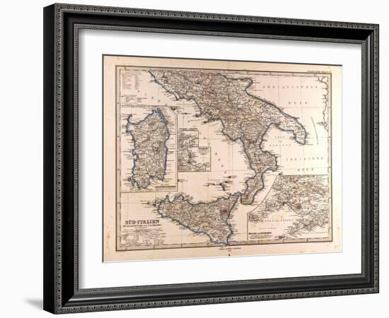 Map of South Italy, 1872-null-Framed Giclee Print