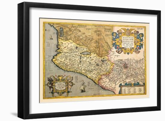 Map of South Western America and Mexico-Abraham Ortelius-Framed Art Print