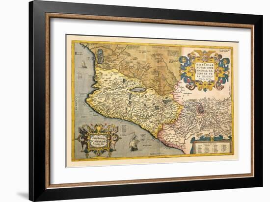 Map of South Western America and Mexico-Abraham Ortelius-Framed Art Print