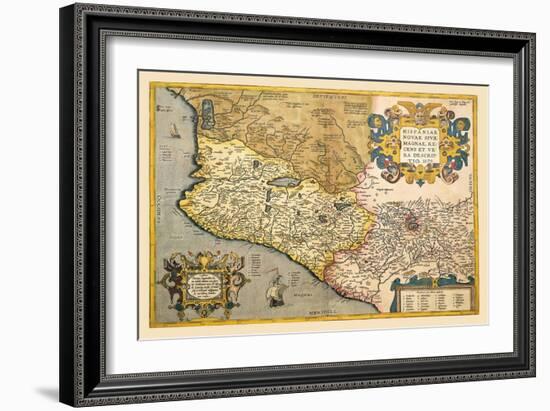 Map of South Western America and Mexico-Abraham Ortelius-Framed Art Print