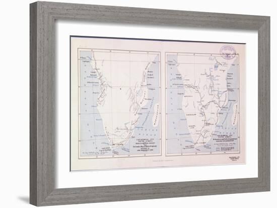 Map of Southern Africa, 1913 - before and after Livingstone-null-Framed Giclee Print