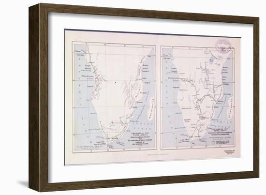 Map of Southern Africa, 1913 - before and after Livingstone-null-Framed Giclee Print