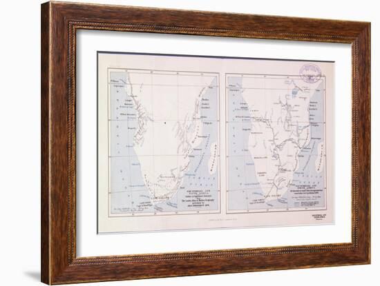 Map of Southern Africa, 1913 - before and after Livingstone-null-Framed Giclee Print