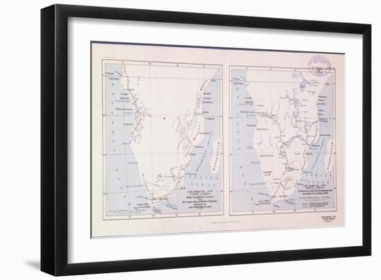 Map of Southern Africa, 1913 - before and after Livingstone-null-Framed Giclee Print