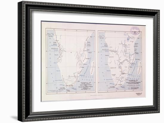 Map of Southern Africa, 1913 - before and after Livingstone-null-Framed Giclee Print
