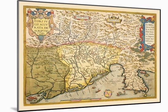 Map of Southern Europe-Abraham Ortelius-Mounted Art Print