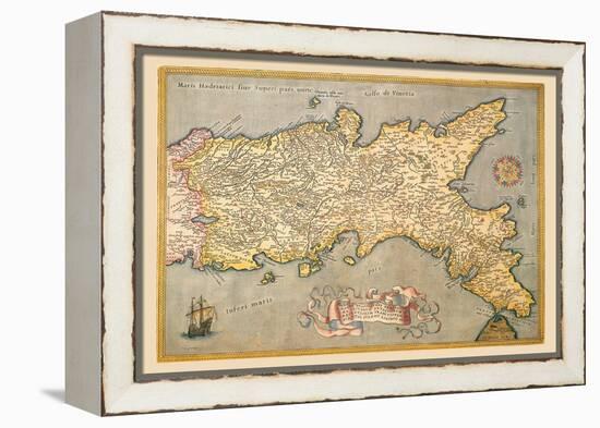 Map of Southern Italy-Abraham Ortelius-Framed Stretched Canvas