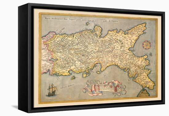 Map of Southern Italy-Abraham Ortelius-Framed Stretched Canvas
