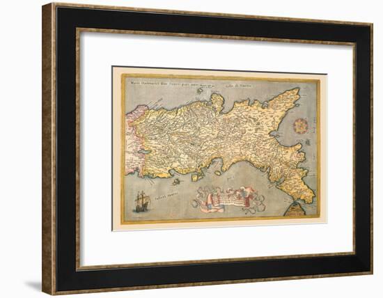 Map of Southern Italy-Abraham Ortelius-Framed Art Print